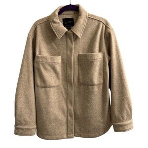 Sanctuary - Anthropologie Bedford Oversized Felt Toasted Marshmallow Shacket XS